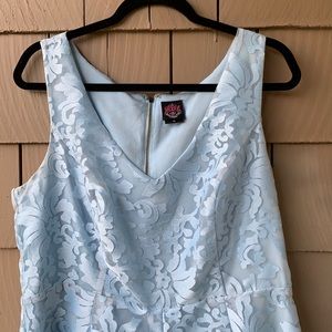 Blue Fit and Flare Lacy Dress